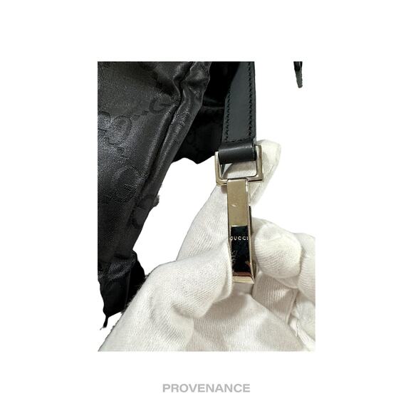 🔴 Gucci Large Travel Tote Bag  - Black GG Nylon Canvas - Picture 13 of 14